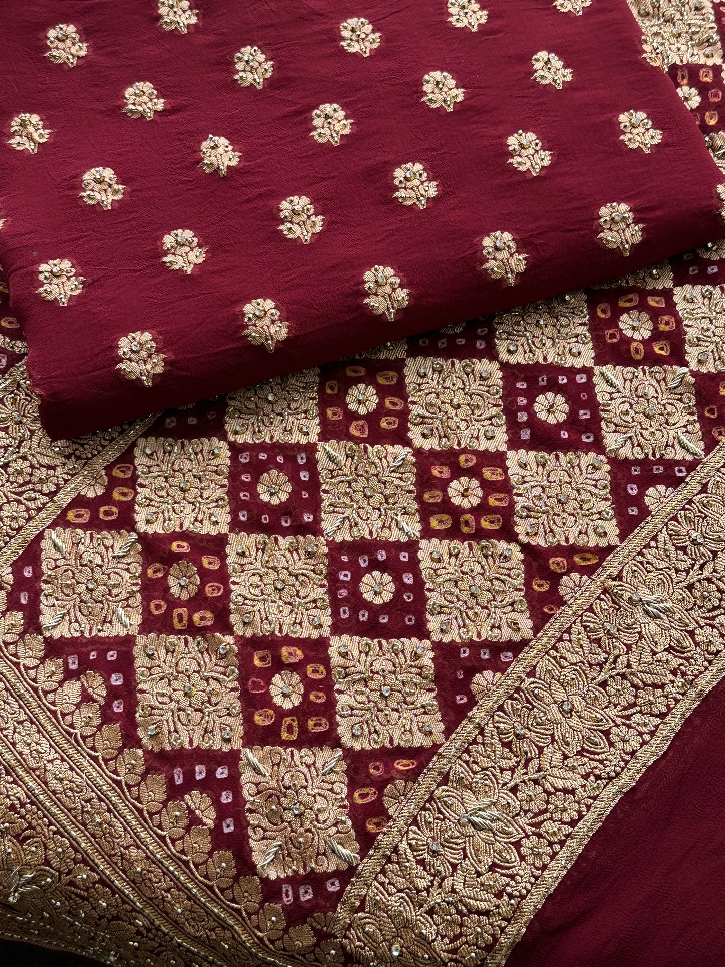 Wedding Wear Maroon Ethnic Suit with Gold Zari Detailing