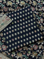 Midnight Noir Pure Banarasi Khaddi Unstitched Suit