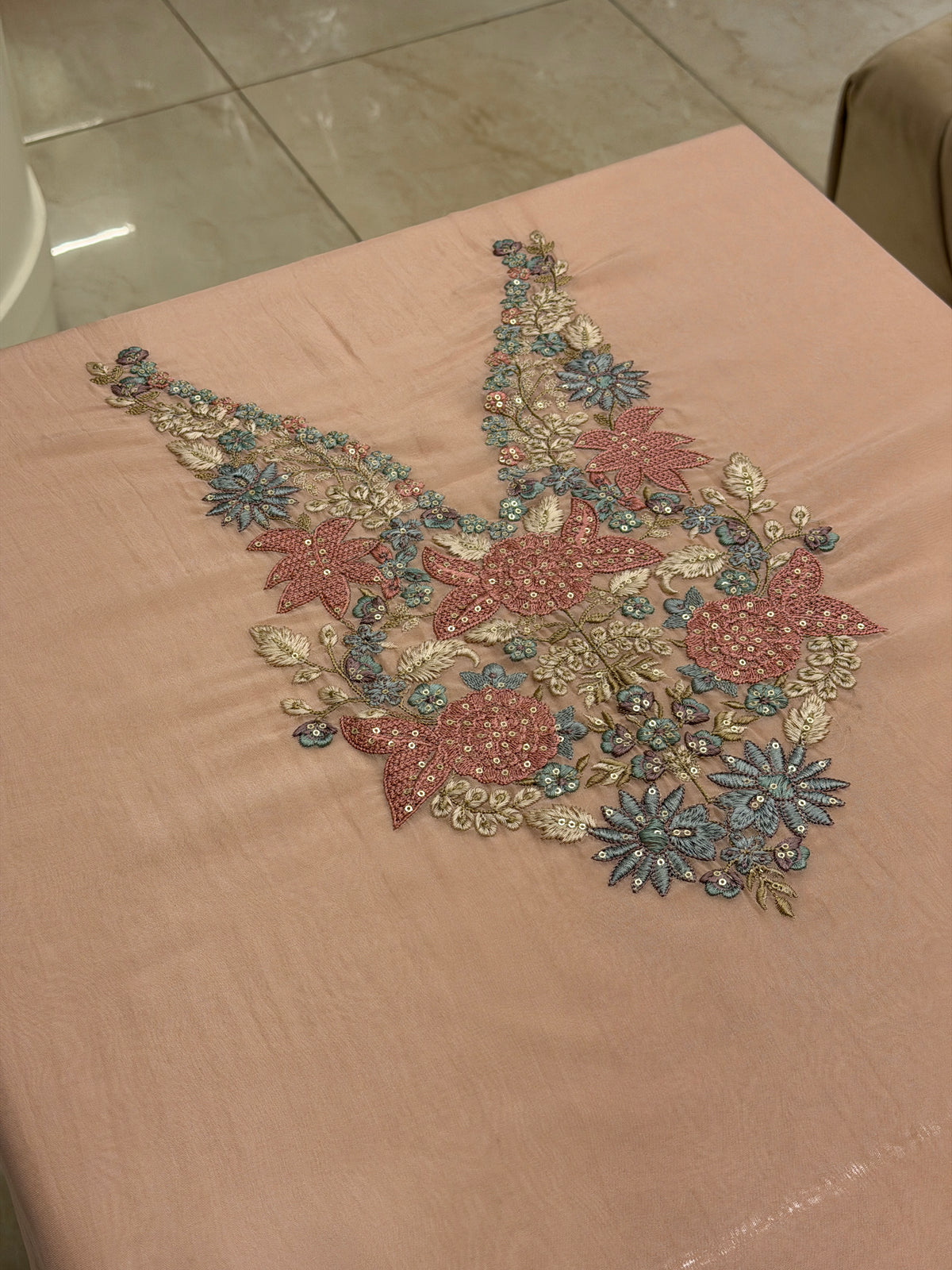 Luxury Soft Organza Embroidered Unstitched Suit