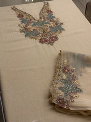 Luxury Soft Organza Embroidered Unstitched Suit