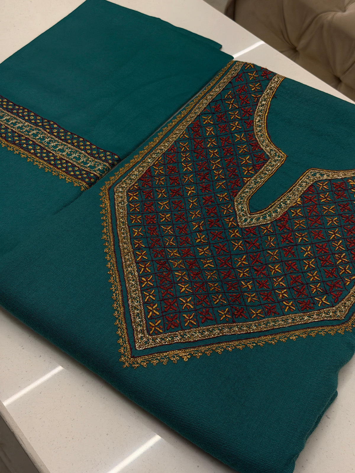 Pure Wool Tilla Sozni Unstitched