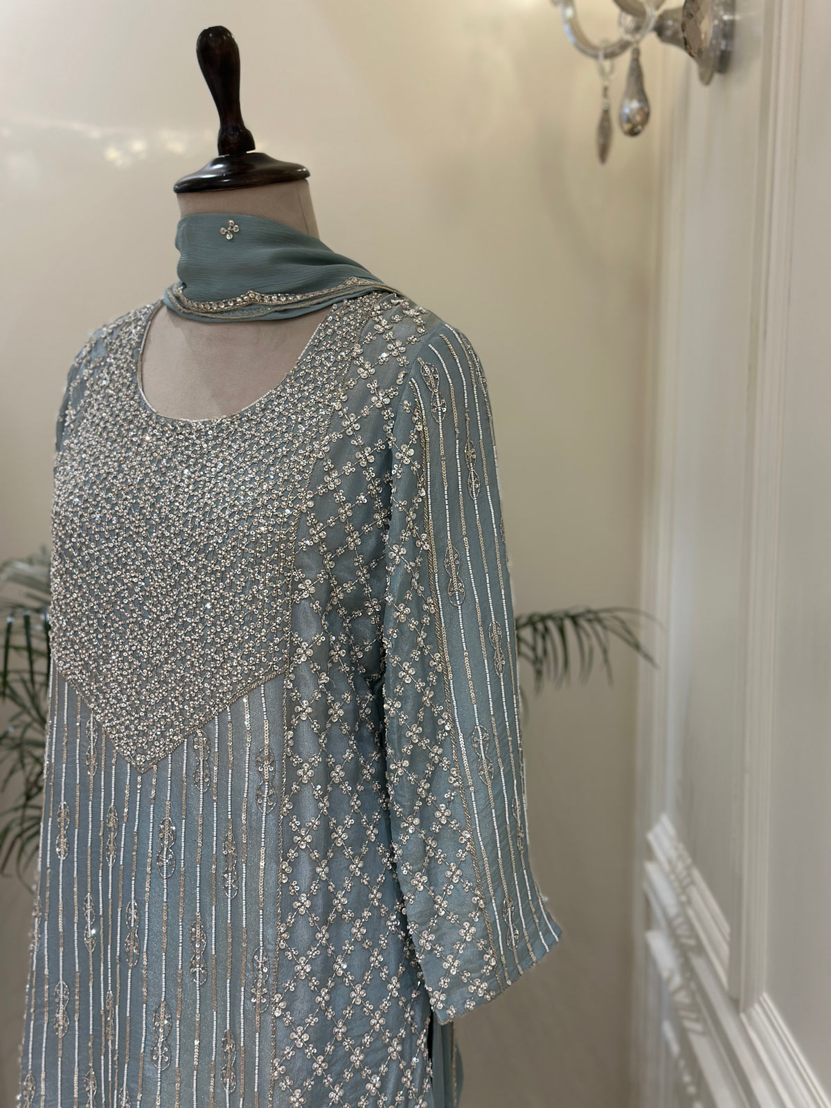 Noor-e-Simra Tissue Silk Gharara Set
