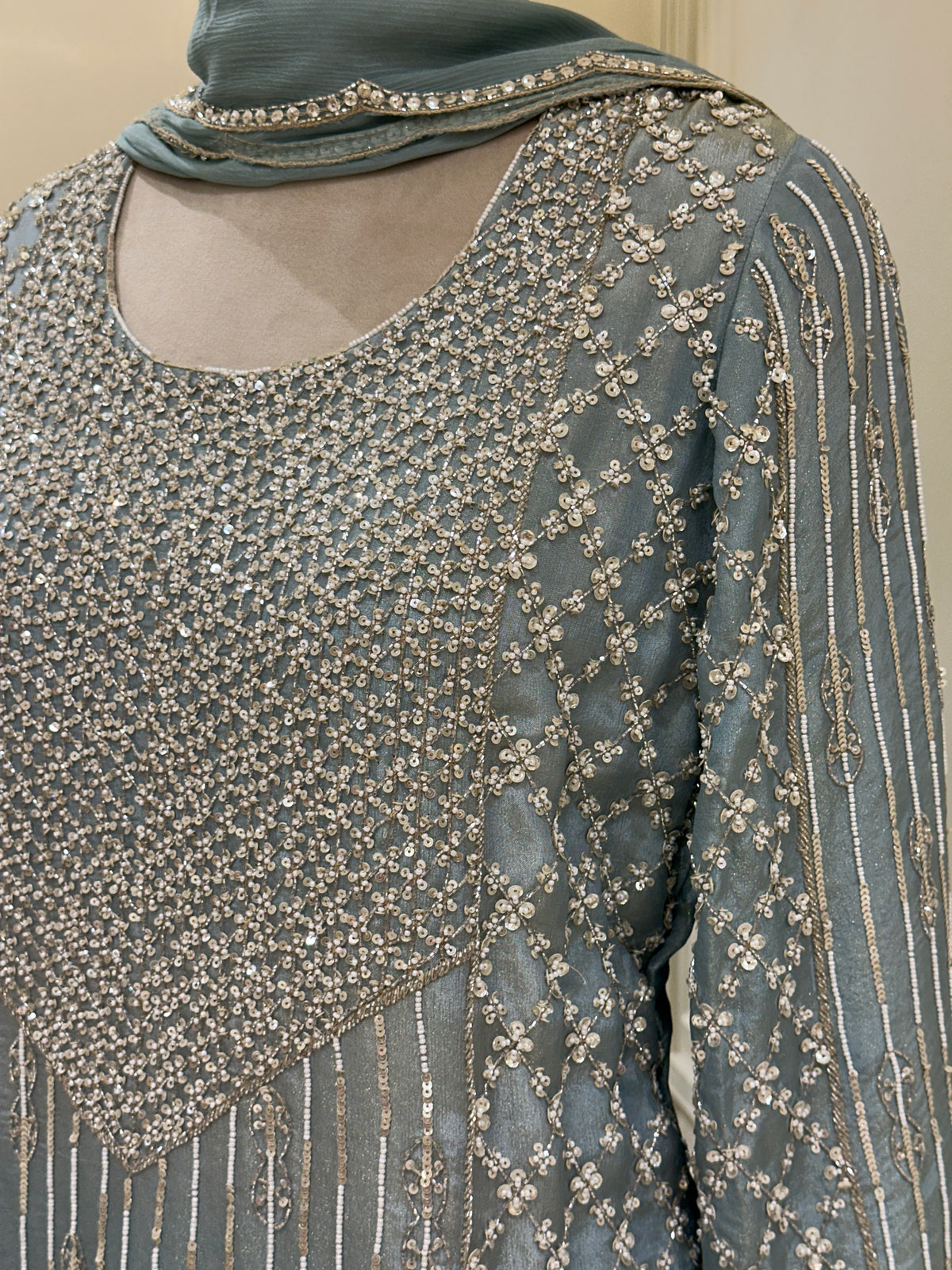 Noor-e-Simra Tissue Silk Gharara Set