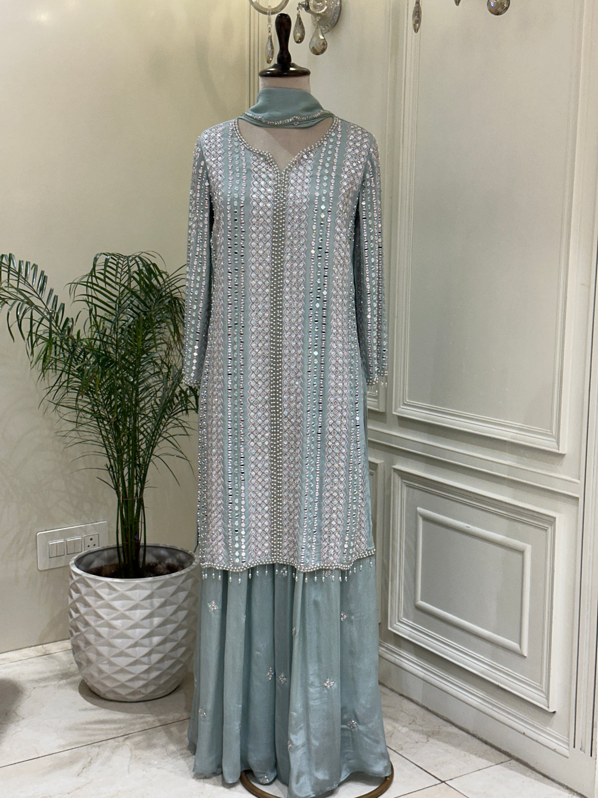 Noor-e-Maheen Chinon Sharara Set