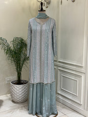 Noor-e-Maheen Chinon Sharara Set
