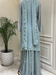 Noor-e-Maheen Chinon Sharara Set