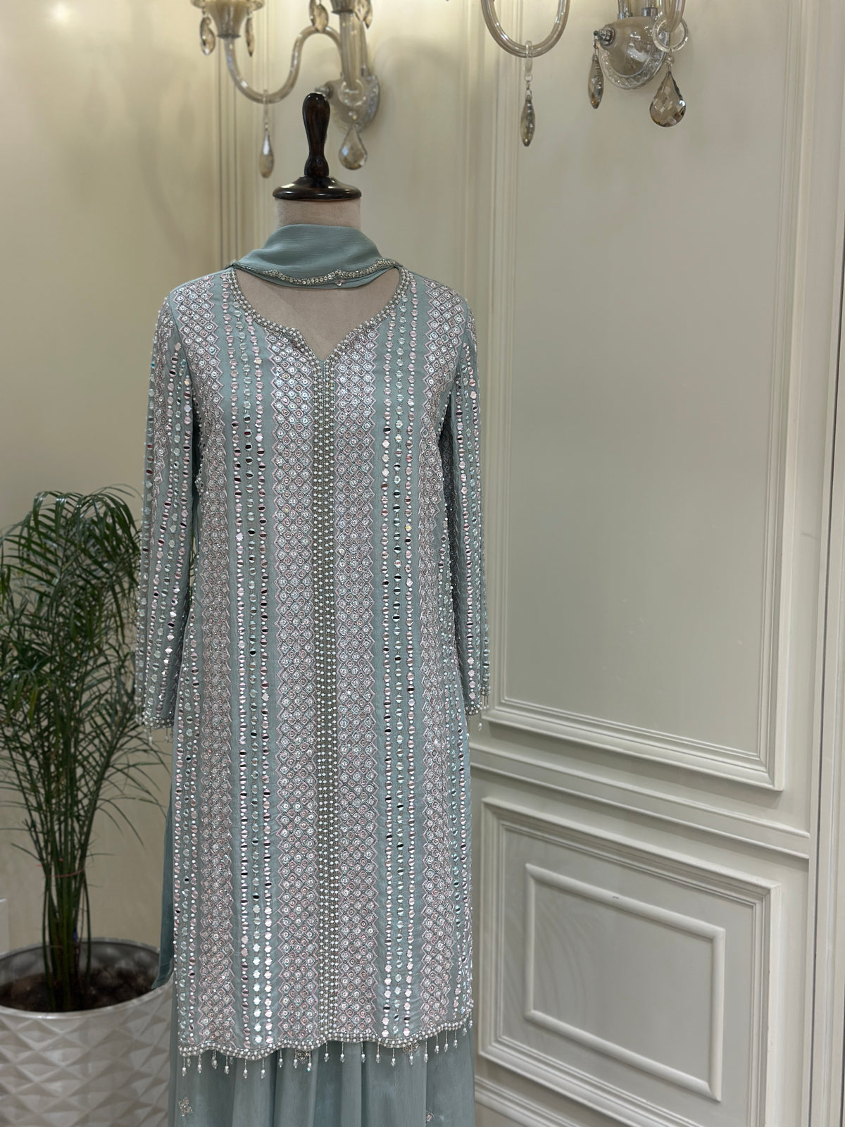 Noor-e-Maheen Chinon Sharara Set