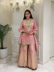 Noor-e-Raahat Tissue Silk Sharara Set