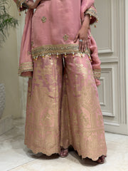 Noor-e-Raahat Tissue Silk Sharara Set