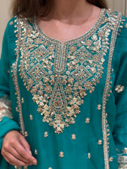 Noor-e-Sahar Organza Shalwar Set