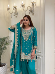 Noor-e-Sahar Organza Shalwar Set