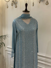 Noor-e-Firoza Chinon Zardozi Gharara Set