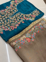 Noor-e-Gulrukh Silk Crepe Embroidered Suit Set