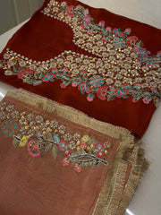 Noor-e-Gulrukh Silk Crepe Embroidered Suit Set