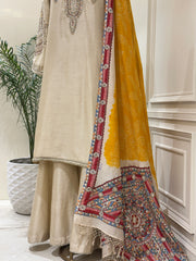 Noor-e-Zarmina Raw Silk Sharara Set