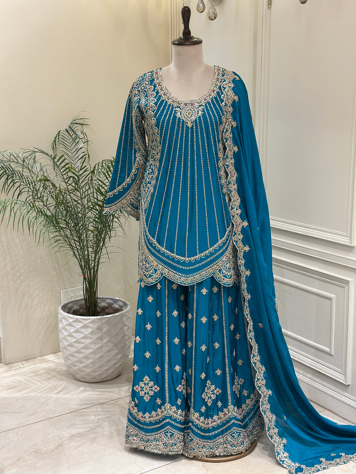 Noor-e-Safiya Chinon Sharara Set