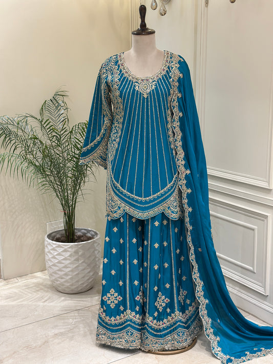 Noor-e-Safiya Chinon Sharara Set
