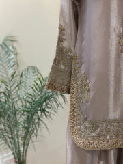 Noor-e-Taupe Tissue Silk Suit Set