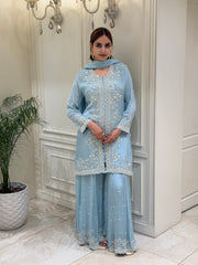 Noor-e-Aab Chinon Chiffon Sharara Set