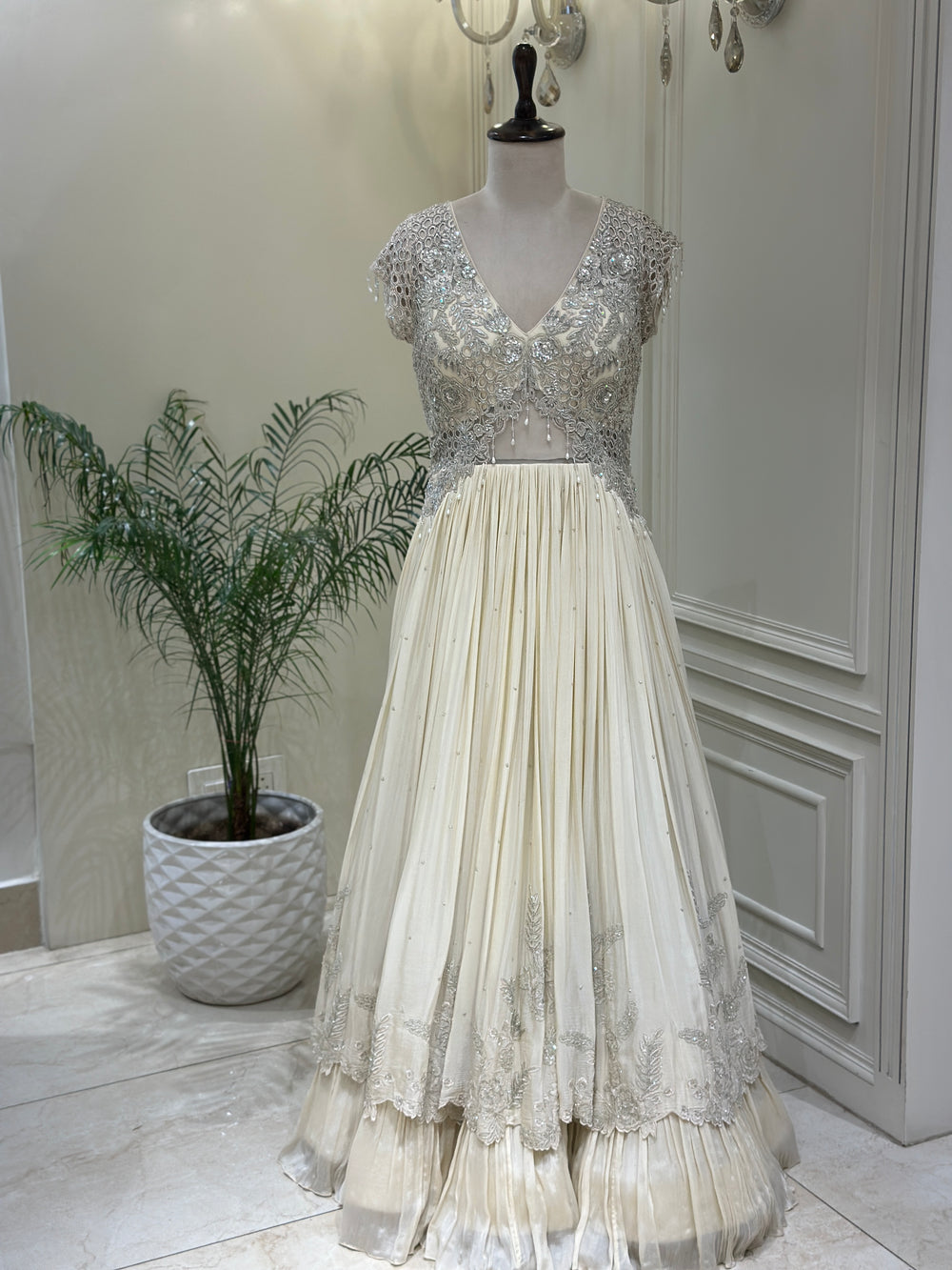 Noor-e-Elara Indo-Western Chinon Gown