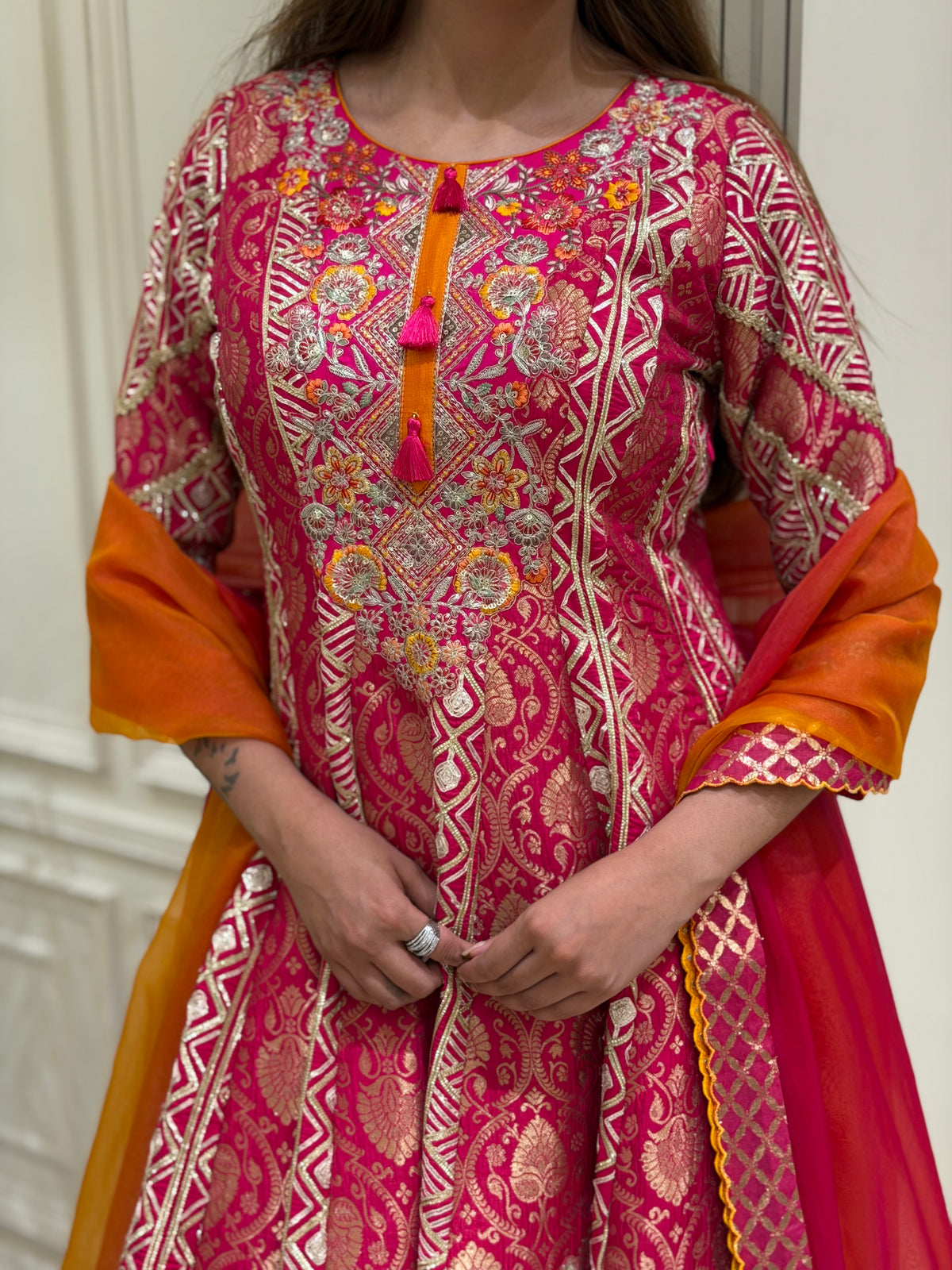 Noor-e-Zareefa Upada Silk Anarkali Set