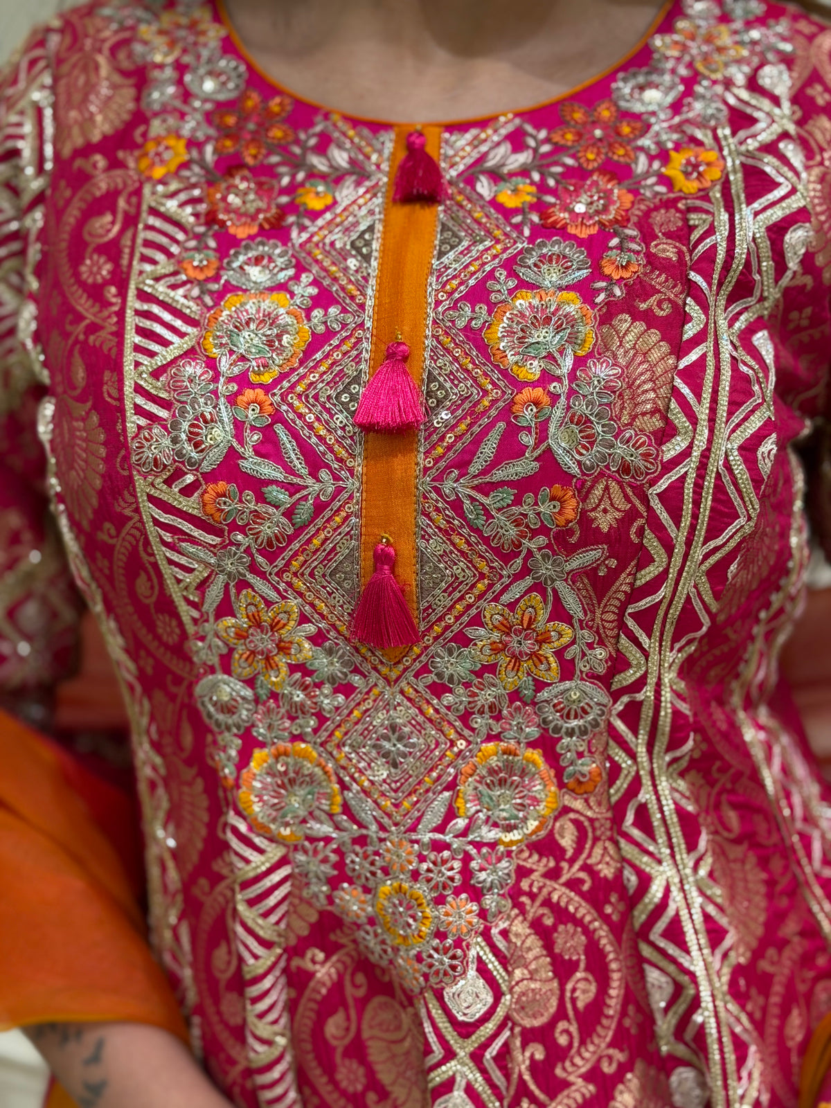 Noor-e-Zareefa Upada Silk Anarkali Set