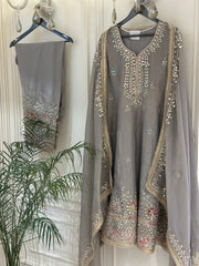 Handcrafted Tissue Anarkali Set