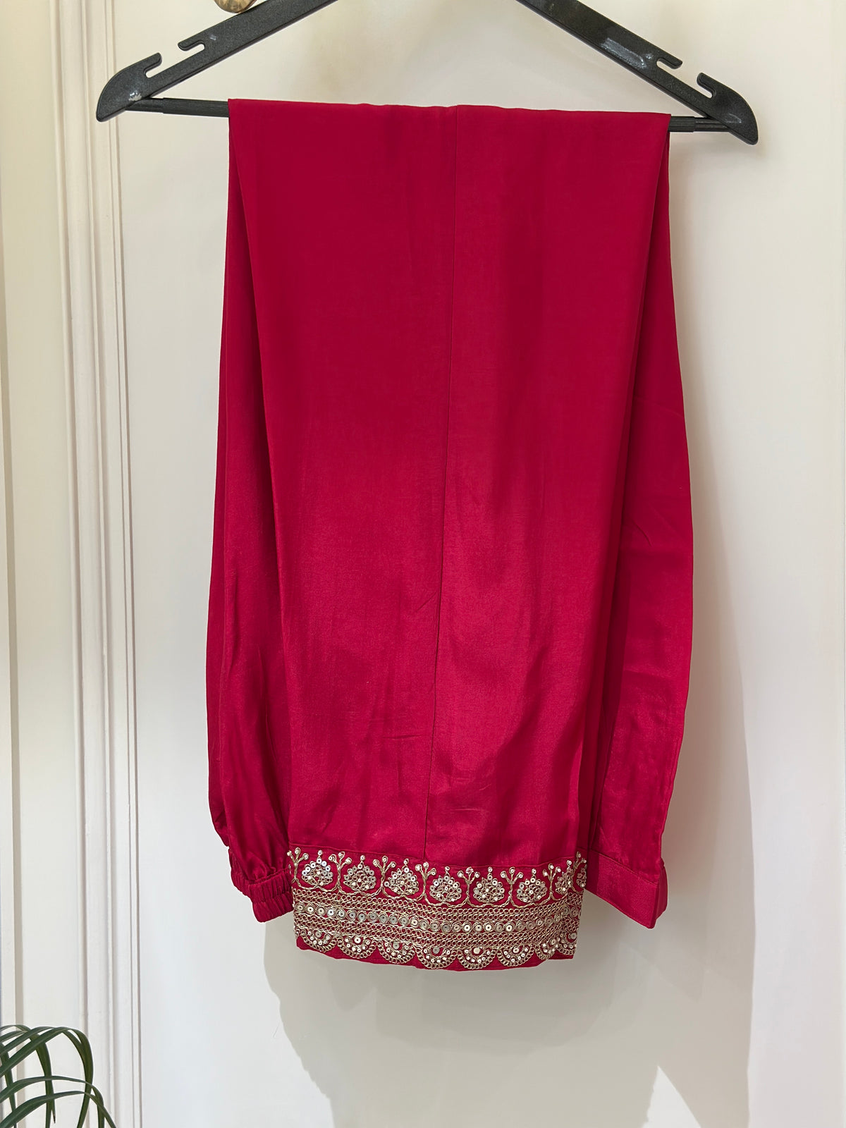 Hand-Embellished Upada Silk Anarkali Suit Set with Organza Dupatta