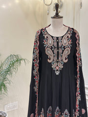 Hand-Embellished Chinon Anarkali Set