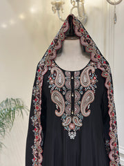 Hand-Embellished Chinon Anarkali Set