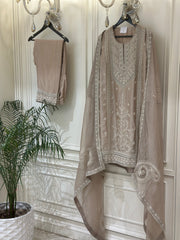 Pure Silk Hand-Embellished Suit Set