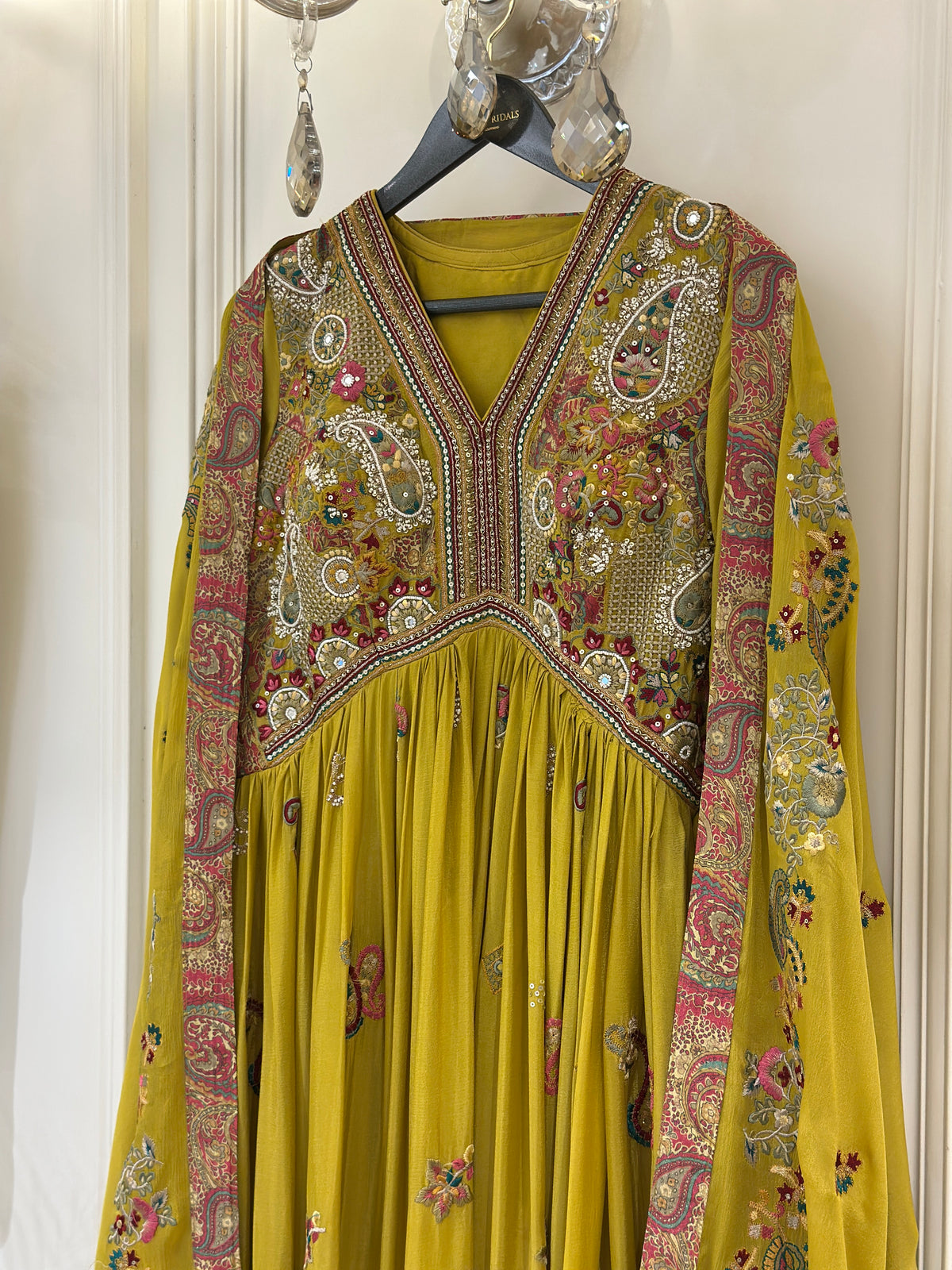 Hand-Embellished Chinon Anarkali Set