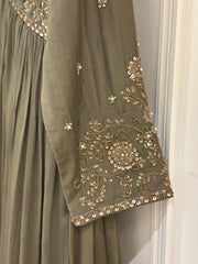Zardozi Hand-Embellished Chinon Gown