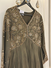 Zardozi Hand-Embellished Chinon Gown