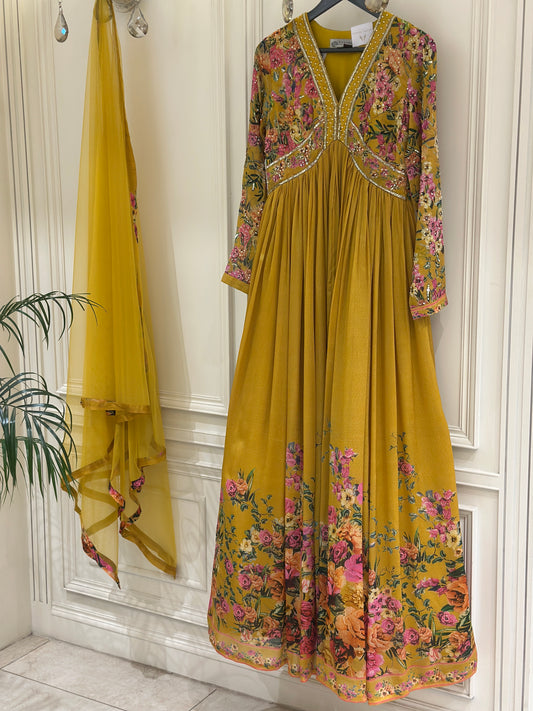 Mehr-e-Noor Embellished Chinon Gown