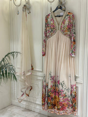 Mehr-e-Noor Embellished Chinon Gown