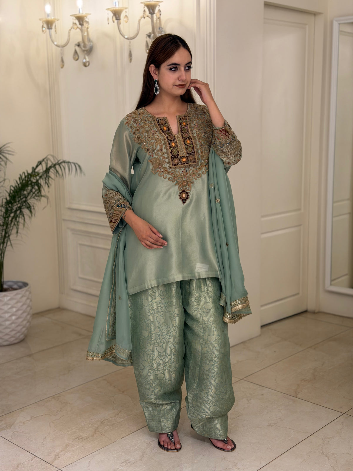 Zarmina Heritage Tissue Shalwar Set