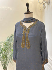 Midnight Grace Chinon Gharara Set