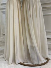 Ivory Silk Gharara Set with Multicolor Organza Dupatta