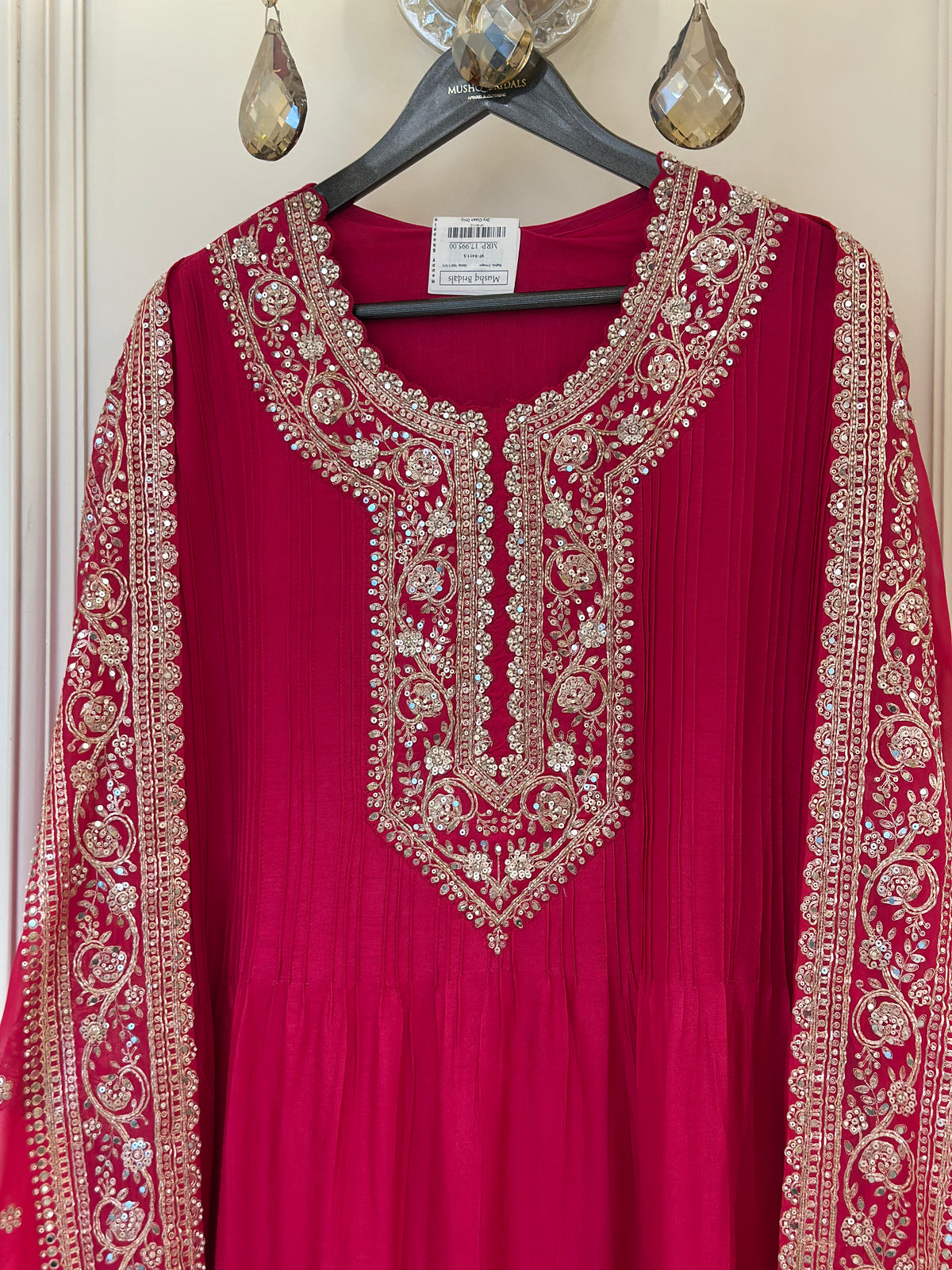 Luxury Silk Semi-Formal Suit Set with Hand Embroidery
