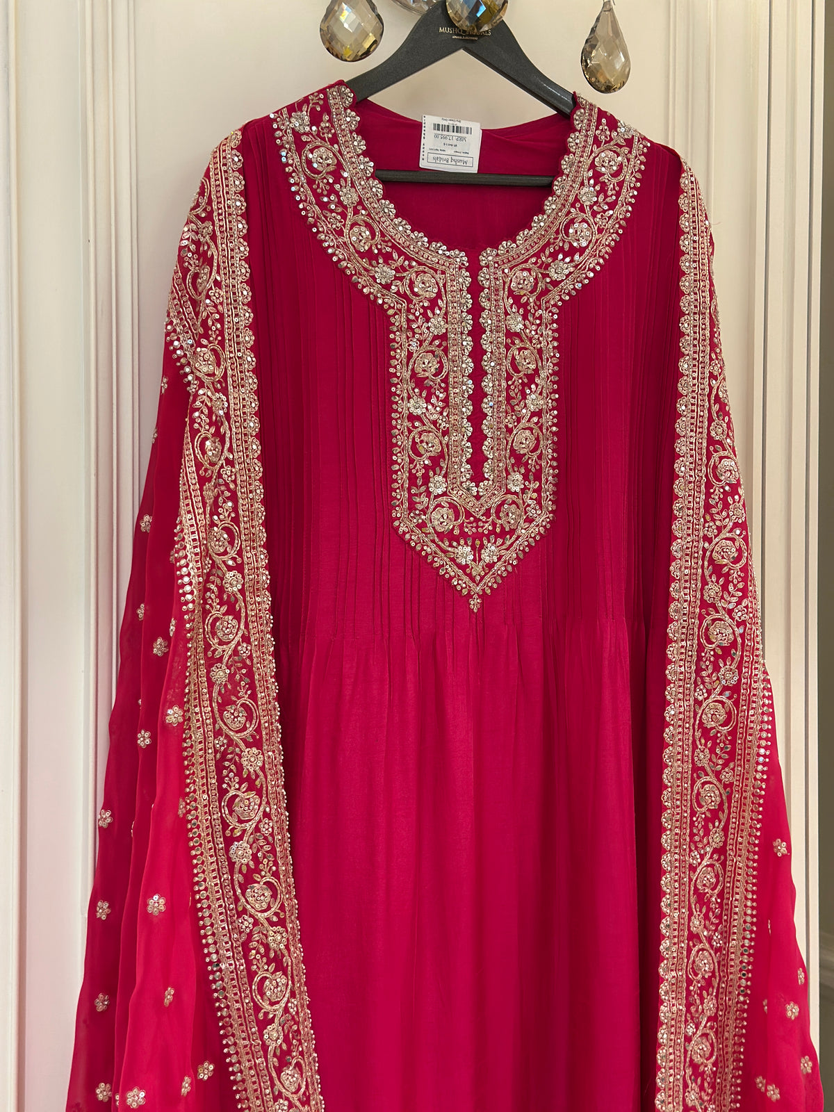 Luxury Silk Semi-Formal Suit Set with Hand Embroidery