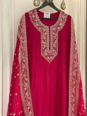 Luxury Silk Semi-Formal Suit Set with Hand Embroidery