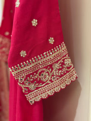 Luxury Silk Semi-Formal Suit Set with Hand Embroidery