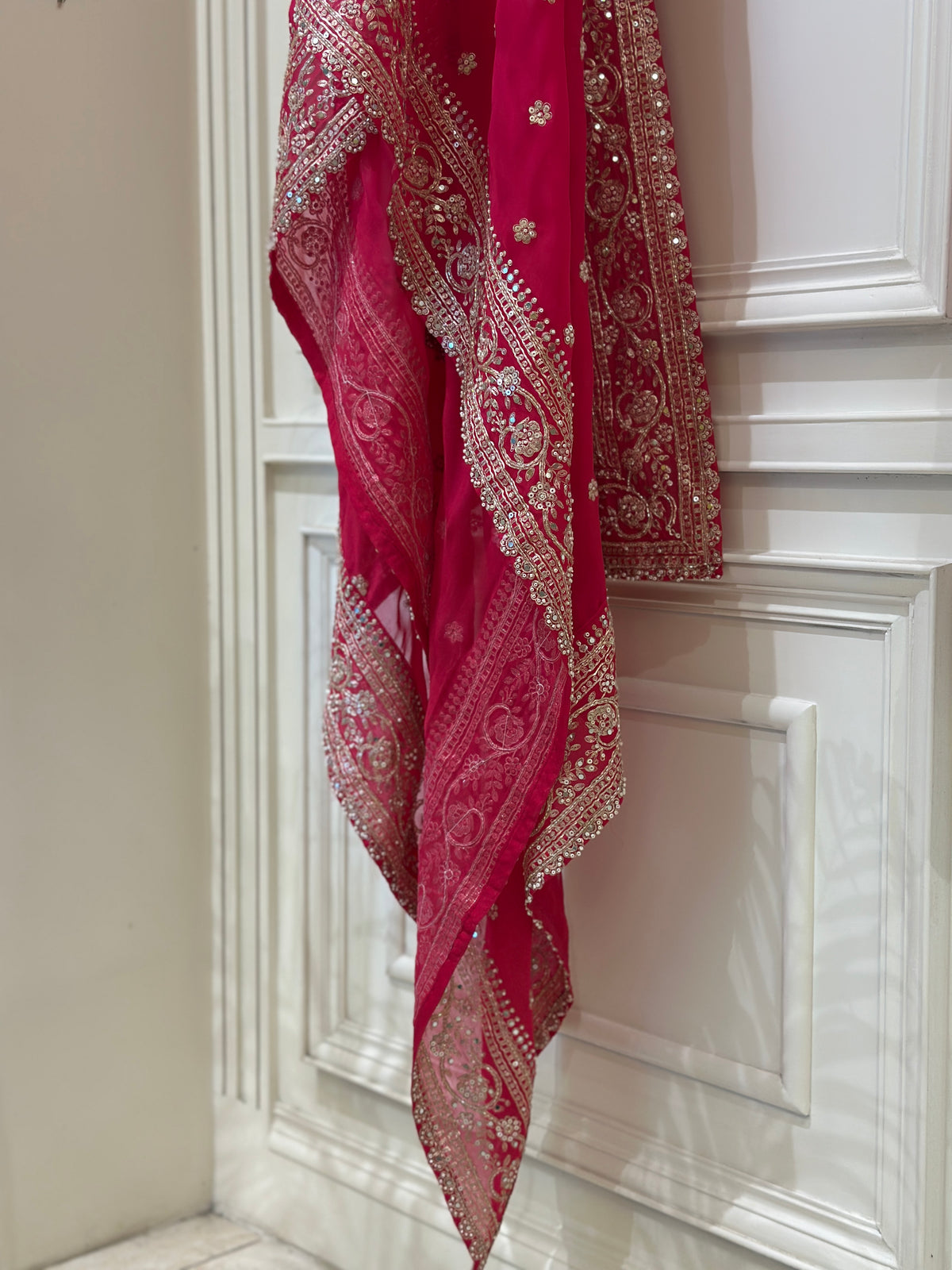 Luxury Silk Semi-Formal Suit Set with Hand Embroidery