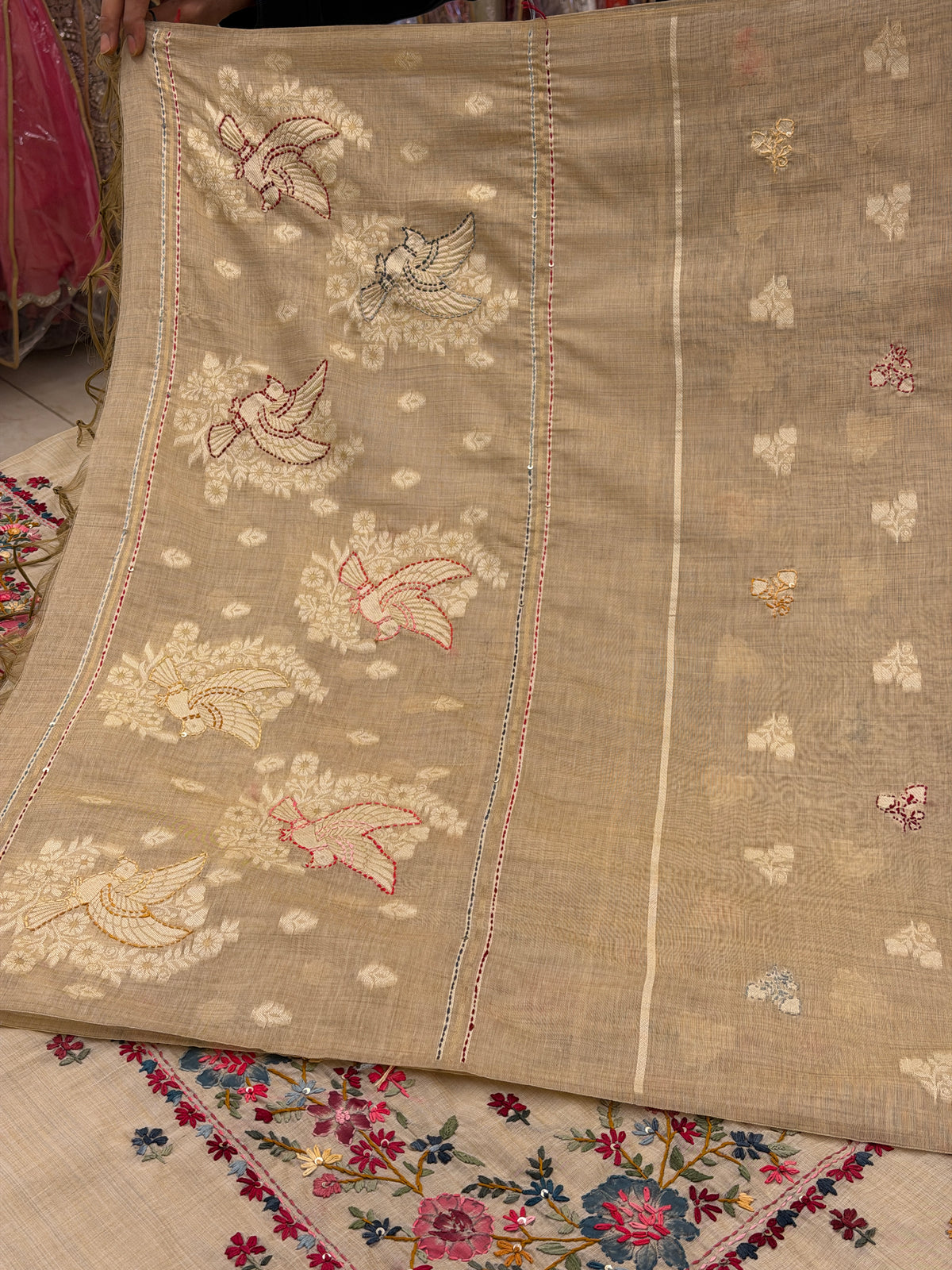Gulnaar Jamdani – Multicolour Kantha Suit 🌸