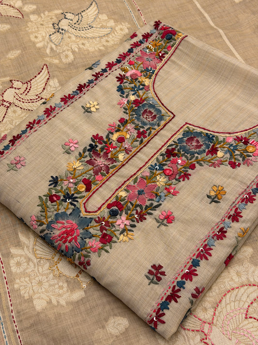Gulnaar Jamdani – Multicolour Kantha Suit 🌸
