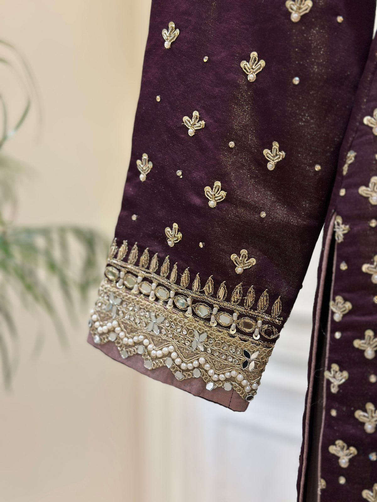 Royal Mirrorwork Silk Gharara Set