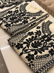 Noir Élégance Handcrafted Georgette Suit Set