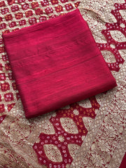 Wedding Wear Maroon Banarasi Suit with Rich Gold Zari Detailing