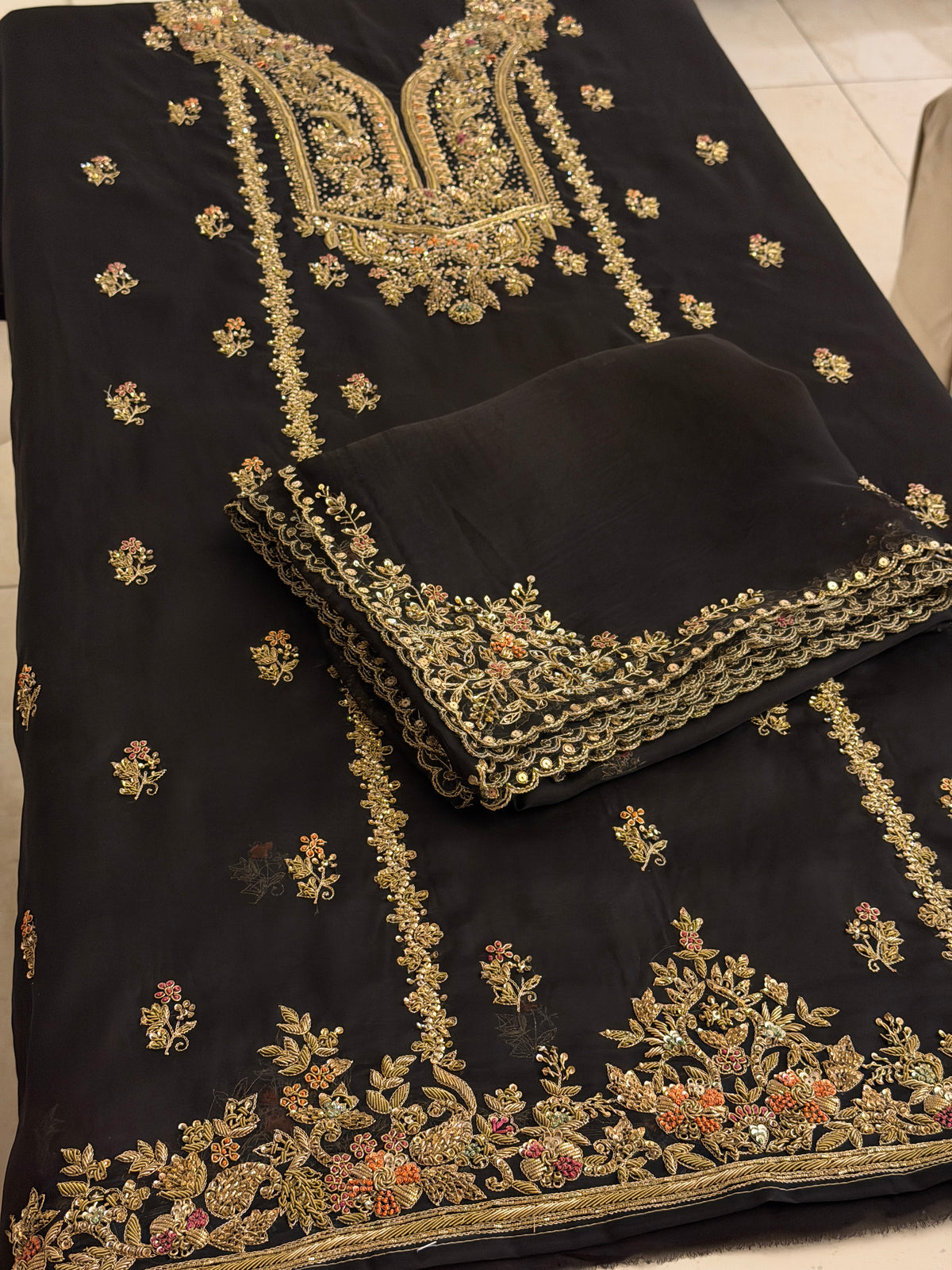 Noor Jahan – Design 01 | Luxury Pure Organza Handcrafted Suit